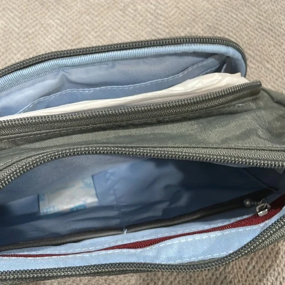 Baggallini. Brand new with tags. Grey with subtle cheetah print background. - Picture 7 of 12